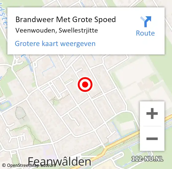 Locatie op kaart van de 112 melding: Brandweer Met Grote Spoed Naar Veenwouden, Swellestrjitte op 13 mei 2024 10:30