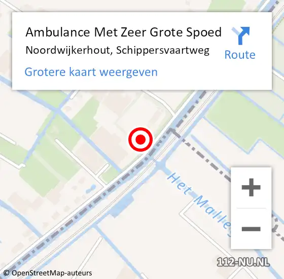 Locatie op kaart van de 112 melding: Ambulance Met Zeer Grote Spoed Naar Noordwijkerhout, Schippersvaartweg op 13 mei 2024 10:43