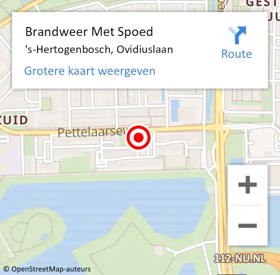 Locatie op kaart van de 112 melding: Brandweer Met Spoed Naar 's-Hertogenbosch, Ovidiuslaan op 13 mei 2024 10:59