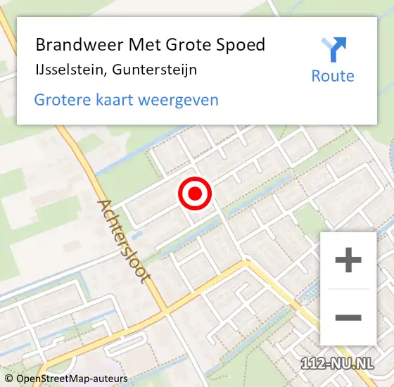 Locatie op kaart van de 112 melding: Brandweer Met Grote Spoed Naar IJsselstein, Guntersteijn op 13 mei 2024 11:11