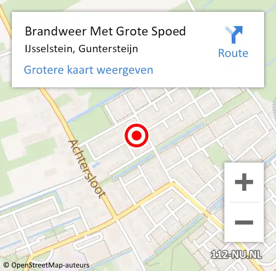 Locatie op kaart van de 112 melding: Brandweer Met Grote Spoed Naar IJsselstein, Guntersteijn op 13 mei 2024 11:12
