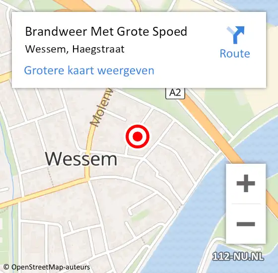Locatie op kaart van de 112 melding: Brandweer Met Grote Spoed Naar Wessem, Haegstraat op 13 mei 2024 11:30