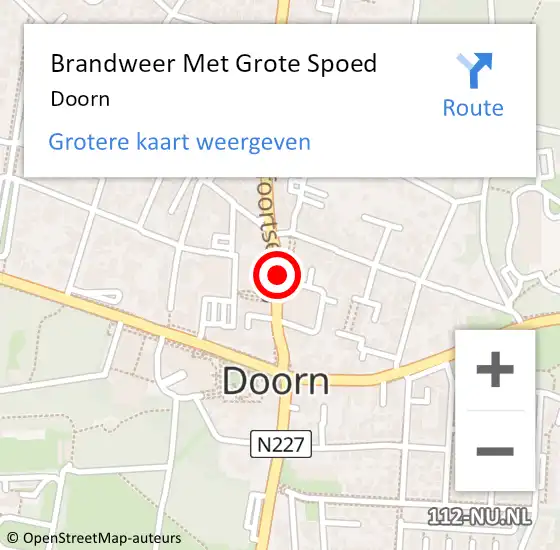 Locatie op kaart van de 112 melding: Brandweer Met Grote Spoed Naar Doorn op 13 mei 2024 11:33