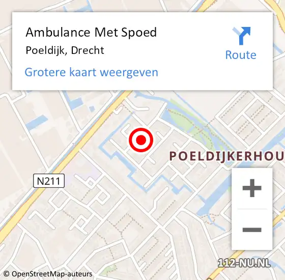 Locatie op kaart van de 112 melding: Ambulance Met Spoed Naar Poeldijk, Drecht op 13 mei 2024 11:44