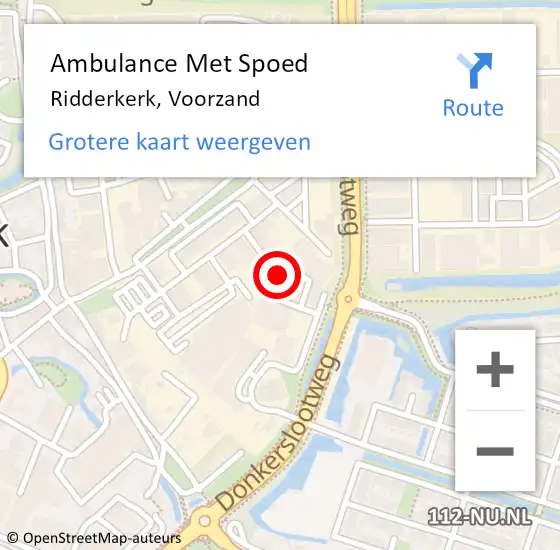 Locatie op kaart van de 112 melding: Ambulance Met Spoed Naar Ridderkerk, Voorzand op 13 mei 2024 12:12