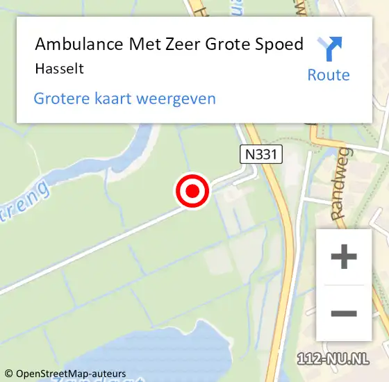Locatie op kaart van de 112 melding: Ambulance Met Zeer Grote Spoed Naar Hasselt op 13 mei 2024 12:14