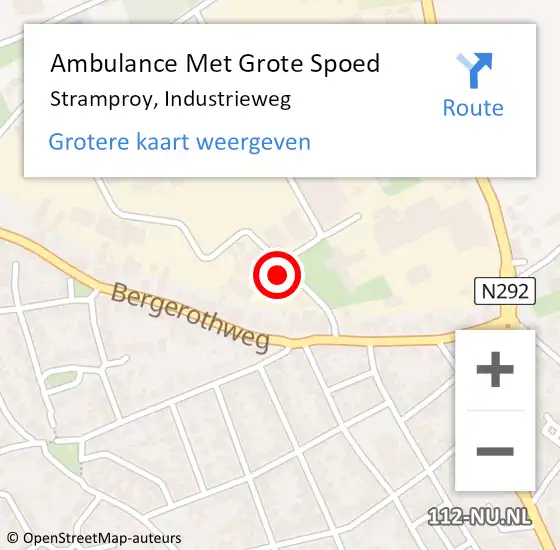 Locatie op kaart van de 112 melding: Ambulance Met Grote Spoed Naar Stramproy, Industrieweg op 13 mei 2024 12:16
