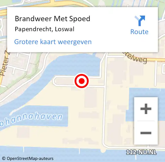 Locatie op kaart van de 112 melding: Brandweer Met Spoed Naar Papendrecht, Loswal op 13 mei 2024 13:11