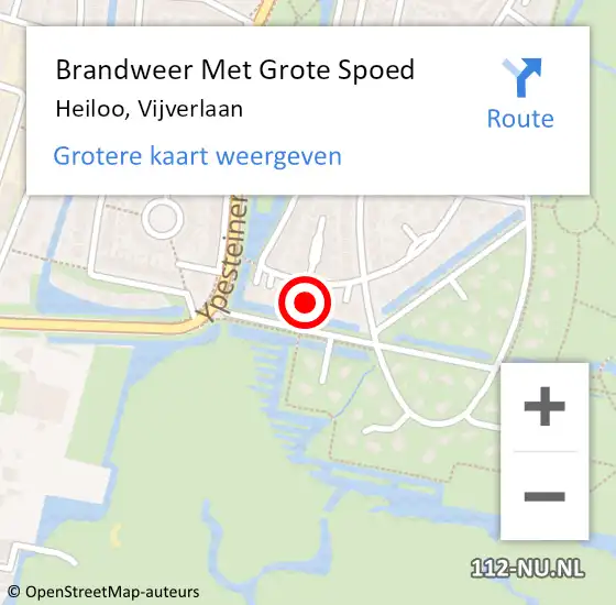 Locatie op kaart van de 112 melding: Brandweer Met Grote Spoed Naar Heiloo, Vijverlaan op 13 mei 2024 13:48