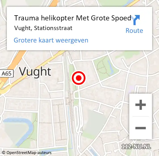 Locatie op kaart van de 112 melding: Trauma helikopter Met Grote Spoed Naar Vught, Stationsstraat op 13 mei 2024 13:55