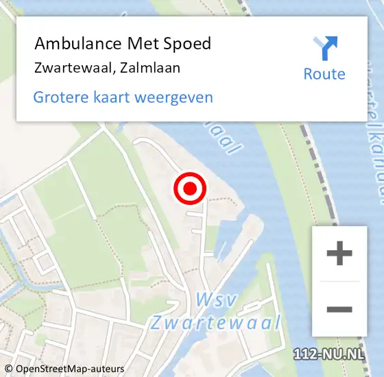 Locatie op kaart van de 112 melding: Ambulance Met Spoed Naar Zwartewaal, Zalmlaan op 13 mei 2024 14:18