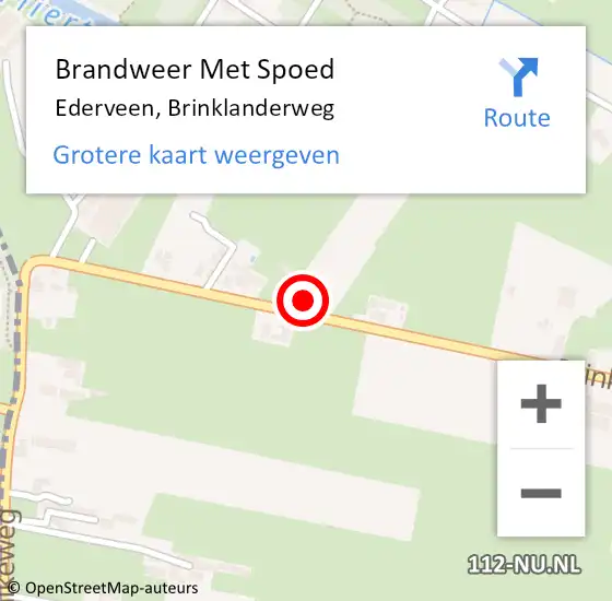 Locatie op kaart van de 112 melding: Brandweer Met Spoed Naar Ederveen, Brinklanderweg op 13 mei 2024 14:36