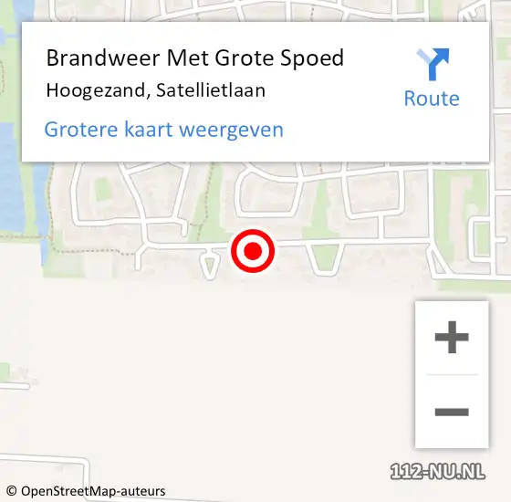 Locatie op kaart van de 112 melding: Brandweer Met Grote Spoed Naar Hoogezand, Satellietlaan op 13 mei 2024 14:39