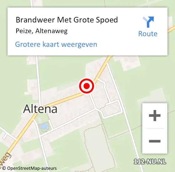 Locatie op kaart van de 112 melding: Brandweer Met Grote Spoed Naar Peize, Altenaweg op 13 mei 2024 14:52