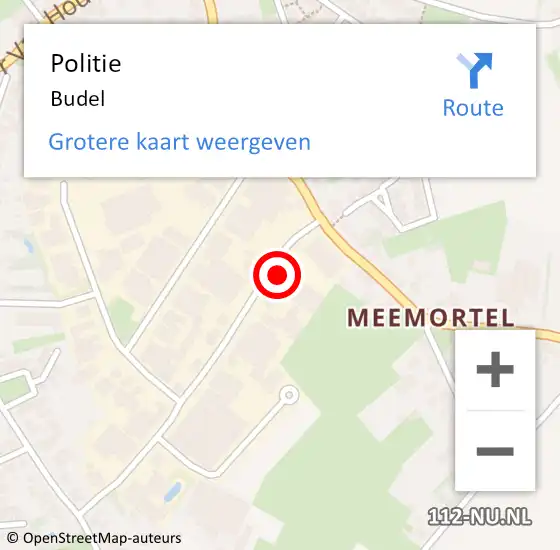 Locatie op kaart van de 112 melding: Politie Budel op 13 mei 2024 15:19