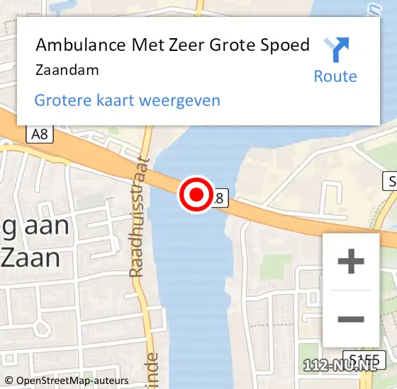 Locatie op kaart van de 112 melding: Ambulance Met Zeer Grote Spoed Naar Zaandam op 13 mei 2024 15:25