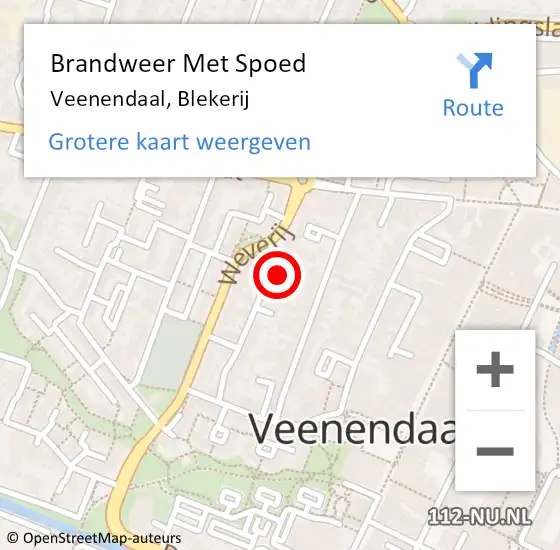 Locatie op kaart van de 112 melding: Brandweer Met Spoed Naar Veenendaal, Blekerij op 13 mei 2024 15:53