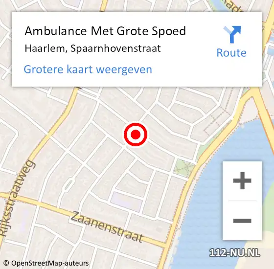 Locatie op kaart van de 112 melding: Ambulance Met Grote Spoed Naar Haarlem, Spaarnhovenstraat op 13 mei 2024 16:07