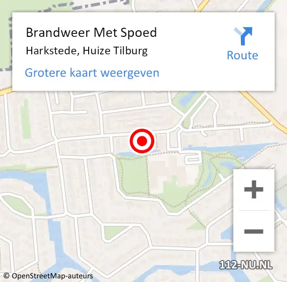 Locatie op kaart van de 112 melding: Brandweer Met Spoed Naar Harkstede, Huize Tilburg op 13 mei 2024 16:47