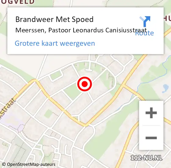 Locatie op kaart van de 112 melding: Brandweer Met Spoed Naar Meerssen, Pastoor Leonardus Canisiusstraat op 13 mei 2024 17:32