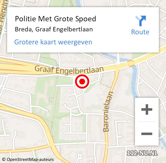 Locatie op kaart van de 112 melding: Politie Met Grote Spoed Naar Breda, Graaf Engelbertlaan op 13 mei 2024 17:39