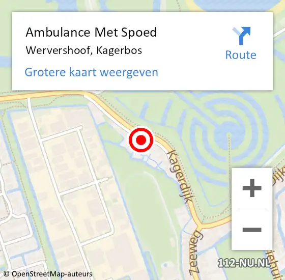 Locatie op kaart van de 112 melding: Ambulance Met Spoed Naar Wervershoof, Kagerbos op 13 mei 2024 17:46