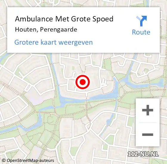 Locatie op kaart van de 112 melding: Ambulance Met Grote Spoed Naar Houten, Perengaarde op 5 oktober 2014 19:48