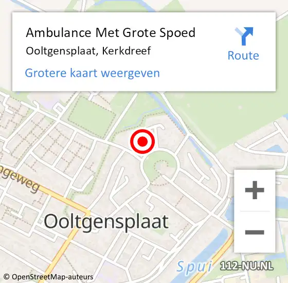 Locatie op kaart van de 112 melding: Ambulance Met Grote Spoed Naar Ooltgensplaat, Kerkdreef op 13 mei 2024 18:10