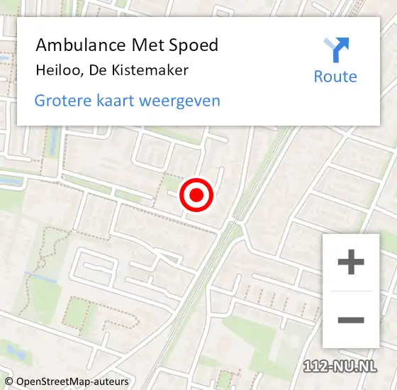 Locatie op kaart van de 112 melding: Ambulance Met Spoed Naar Heiloo, De Kistemaker op 13 mei 2024 18:35