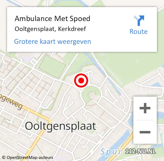 Locatie op kaart van de 112 melding: Ambulance Met Spoed Naar Ooltgensplaat, Kerkdreef op 13 mei 2024 18:53