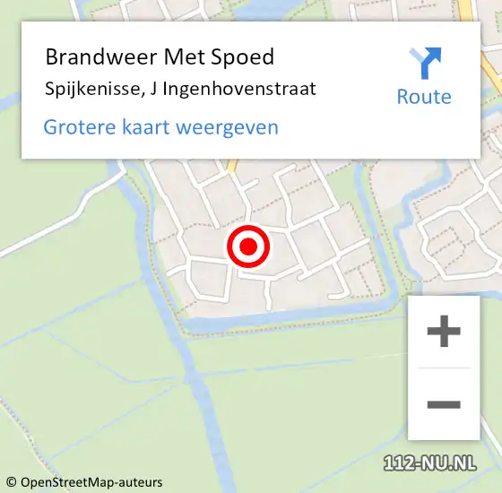 Locatie op kaart van de 112 melding: Brandweer Met Spoed Naar Spijkenisse, J Ingenhovenstraat op 13 mei 2024 18:59