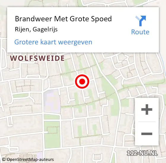 Locatie op kaart van de 112 melding: Brandweer Met Grote Spoed Naar Rijen, Gagelrijs op 13 mei 2024 19:03