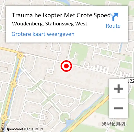 Locatie op kaart van de 112 melding: Trauma helikopter Met Grote Spoed Naar Woudenberg, Stationsweg West op 13 mei 2024 19:04