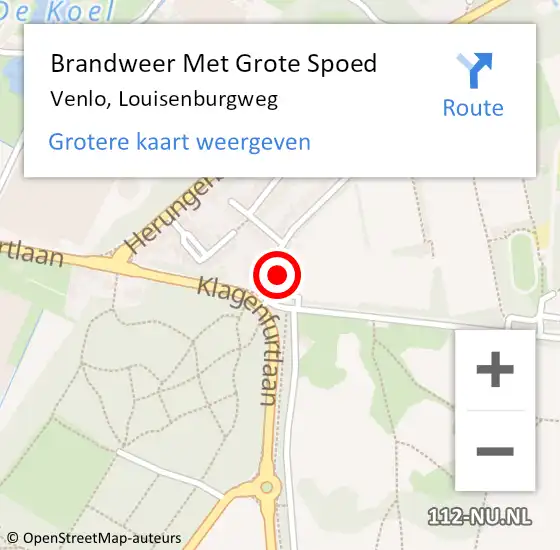 Locatie op kaart van de 112 melding: Brandweer Met Grote Spoed Naar Venlo, Louisenburgweg op 13 mei 2024 19:25