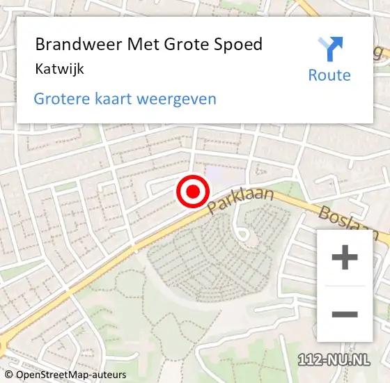 Locatie op kaart van de 112 melding: Brandweer Met Grote Spoed Naar Katwijk op 13 mei 2024 19:35