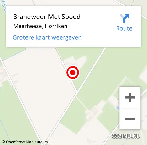 Locatie op kaart van de 112 melding: Brandweer Met Spoed Naar Maarheeze, Horriken op 13 mei 2024 19:39