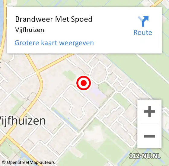 Locatie op kaart van de 112 melding: Brandweer Met Spoed Naar Vijfhuizen op 13 mei 2024 19:44