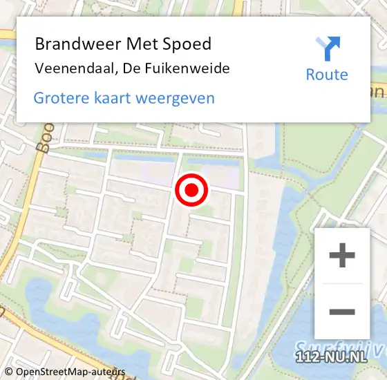 Locatie op kaart van de 112 melding: Brandweer Met Spoed Naar Veenendaal, De Fuikenweide op 13 mei 2024 20:01