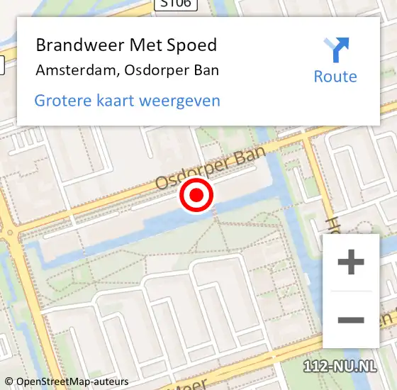 Locatie op kaart van de 112 melding: Brandweer Met Spoed Naar Amsterdam, Osdorper Ban op 13 mei 2024 20:16