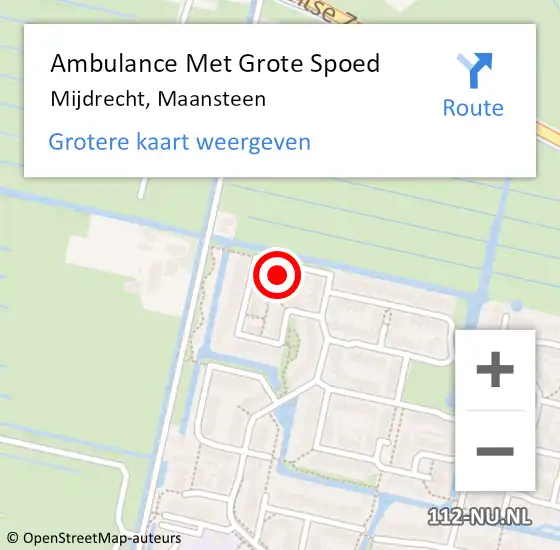 Locatie op kaart van de 112 melding: Ambulance Met Grote Spoed Naar Mijdrecht, Maansteen op 13 mei 2024 20:27