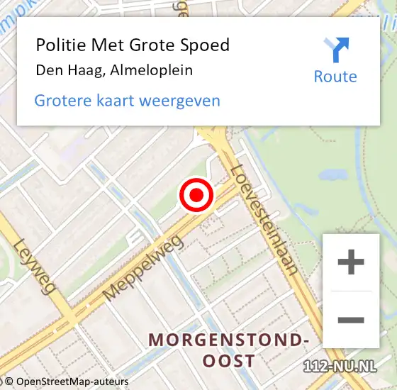 Locatie op kaart van de 112 melding: Politie Met Grote Spoed Naar Den Haag, Almeloplein op 13 mei 2024 20:29