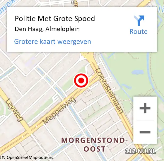Locatie op kaart van de 112 melding: Politie Met Grote Spoed Naar Den Haag, Almeloplein op 13 mei 2024 20:31
