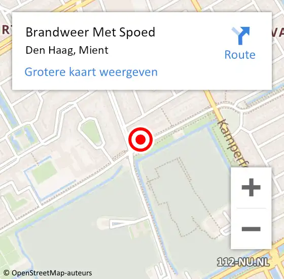Locatie op kaart van de 112 melding: Brandweer Met Spoed Naar Den Haag, Mient op 13 mei 2024 20:38