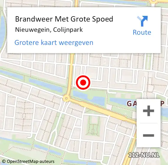 Locatie op kaart van de 112 melding: Brandweer Met Grote Spoed Naar Nieuwegein, Colijnpark op 13 mei 2024 21:58