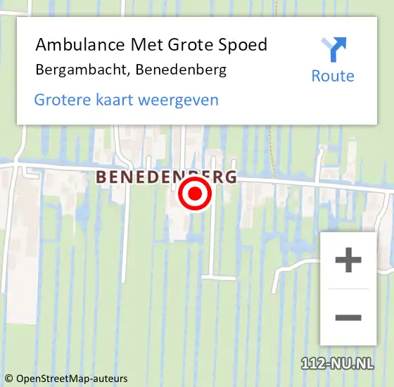 Locatie op kaart van de 112 melding: Ambulance Met Grote Spoed Naar Bergambacht, Benedenberg op 13 mei 2024 22:12