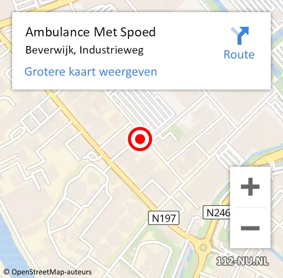 Locatie op kaart van de 112 melding: Ambulance Met Spoed Naar Beverwijk, Industrieweg op 13 mei 2024 22:21