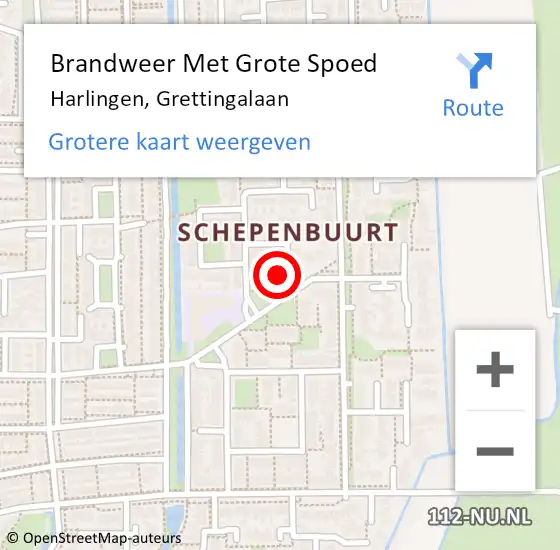 Locatie op kaart van de 112 melding: Brandweer Met Grote Spoed Naar Harlingen, Grettingalaan op 13 mei 2024 22:29