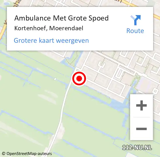 Locatie op kaart van de 112 melding: Ambulance Met Grote Spoed Naar Kortenhoef, Moerendael op 5 oktober 2014 20:25