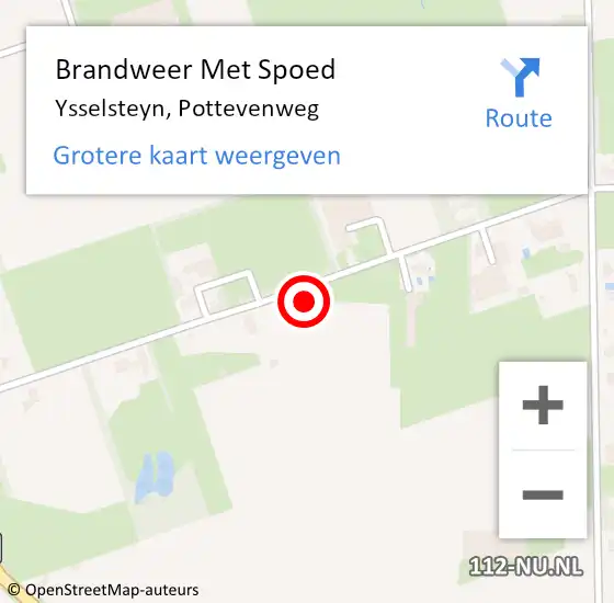 Locatie op kaart van de 112 melding: Brandweer Met Spoed Naar Ysselsteyn, Pottevenweg op 14 mei 2024 00:34