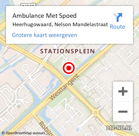 Locatie op kaart van de 112 melding: Ambulance Met Spoed Naar Heerhugowaard, Nelson Mandelastraat op 14 mei 2024 00:40